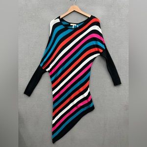 Miss Morena Women’s Medium Sweater Dress Multicolored Stripes